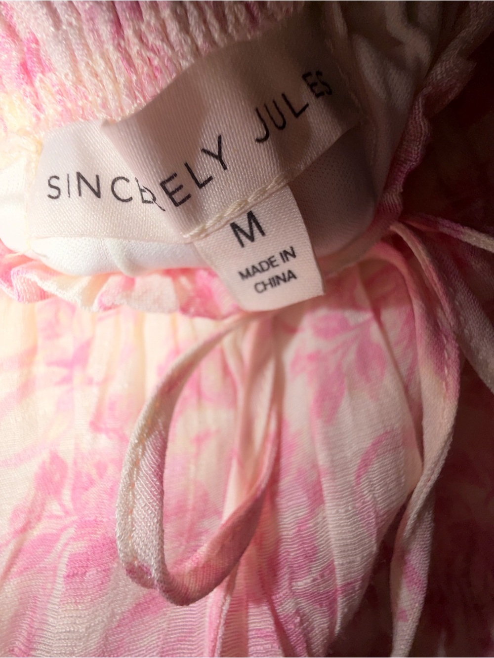 Sincerely Jules cottagecore pink floral peasant peplum blouse M - Picture 2 of 8